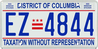 DC license plate EZ4844