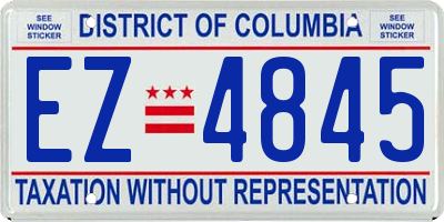 DC license plate EZ4845