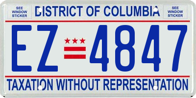 DC license plate EZ4847