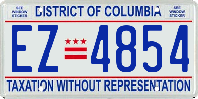 DC license plate EZ4854