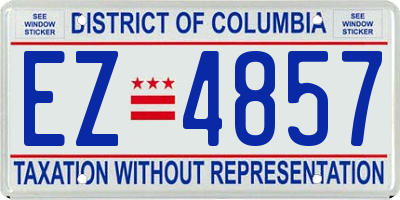 DC license plate EZ4857