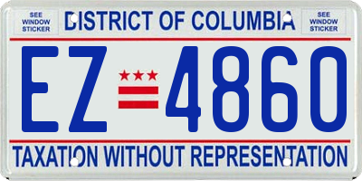 DC license plate EZ4860