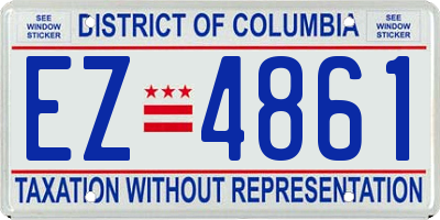 DC license plate EZ4861