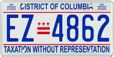 DC license plate EZ4862