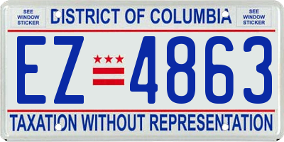 DC license plate EZ4863