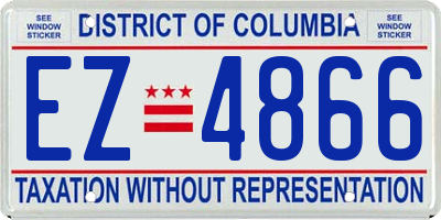 DC license plate EZ4866