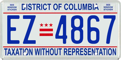 DC license plate EZ4867