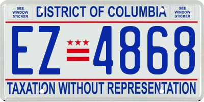 DC license plate EZ4868