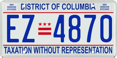 DC license plate EZ4870