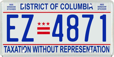 DC license plate EZ4871