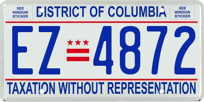 DC license plate EZ4872