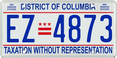 DC license plate EZ4873