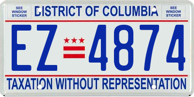 DC license plate EZ4874