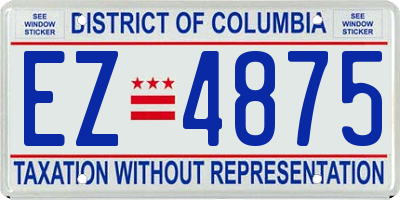 DC license plate EZ4875