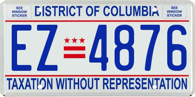 DC license plate EZ4876