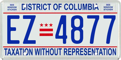 DC license plate EZ4877