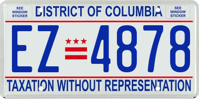 DC license plate EZ4878