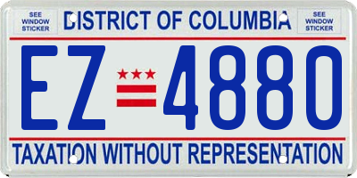 DC license plate EZ4880