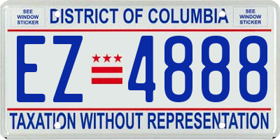 DC license plate EZ4888