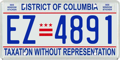 DC license plate EZ4891