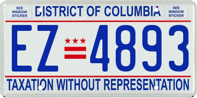 DC license plate EZ4893