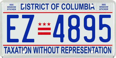 DC license plate EZ4895