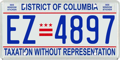 DC license plate EZ4897