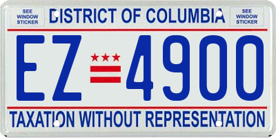 DC license plate EZ4900