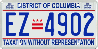 DC license plate EZ4902