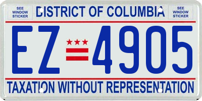 DC license plate EZ4905