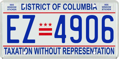 DC license plate EZ4906