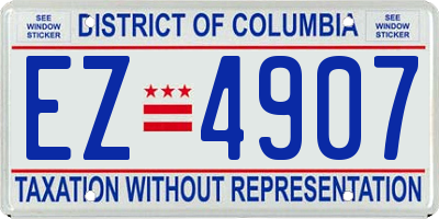 DC license plate EZ4907