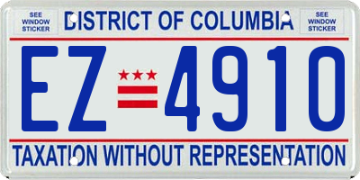 DC license plate EZ4910