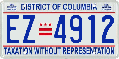 DC license plate EZ4912