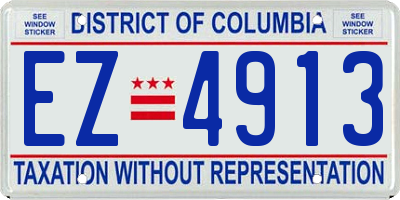 DC license plate EZ4913