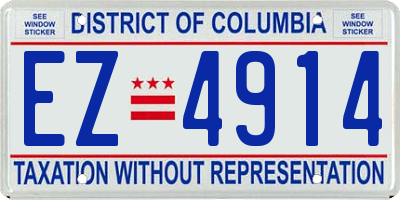 DC license plate EZ4914