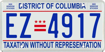 DC license plate EZ4917