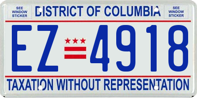 DC license plate EZ4918