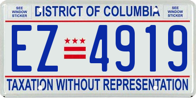 DC license plate EZ4919