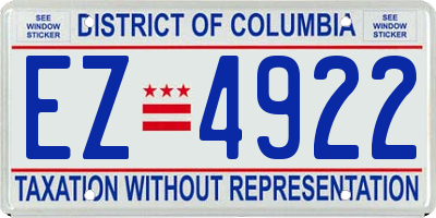 DC license plate EZ4922