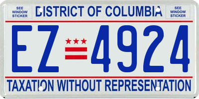 DC license plate EZ4924