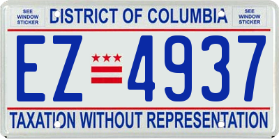 DC license plate EZ4937