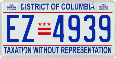 DC license plate EZ4939