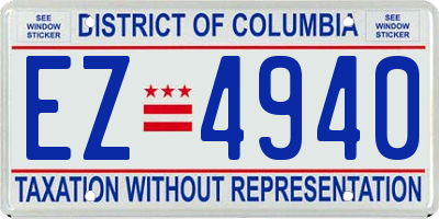 DC license plate EZ4940