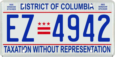 DC license plate EZ4942