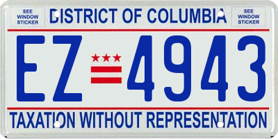 DC license plate EZ4943