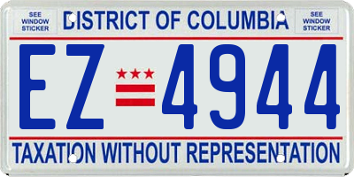 DC license plate EZ4944