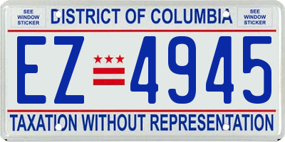 DC license plate EZ4945