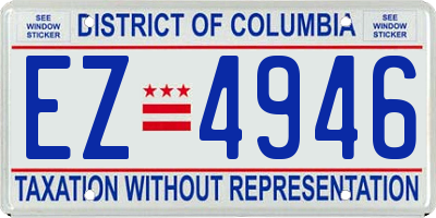 DC license plate EZ4946