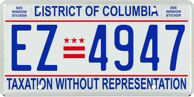 DC license plate EZ4947